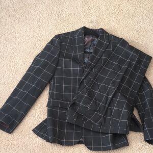Egara Black Windowpane Suit